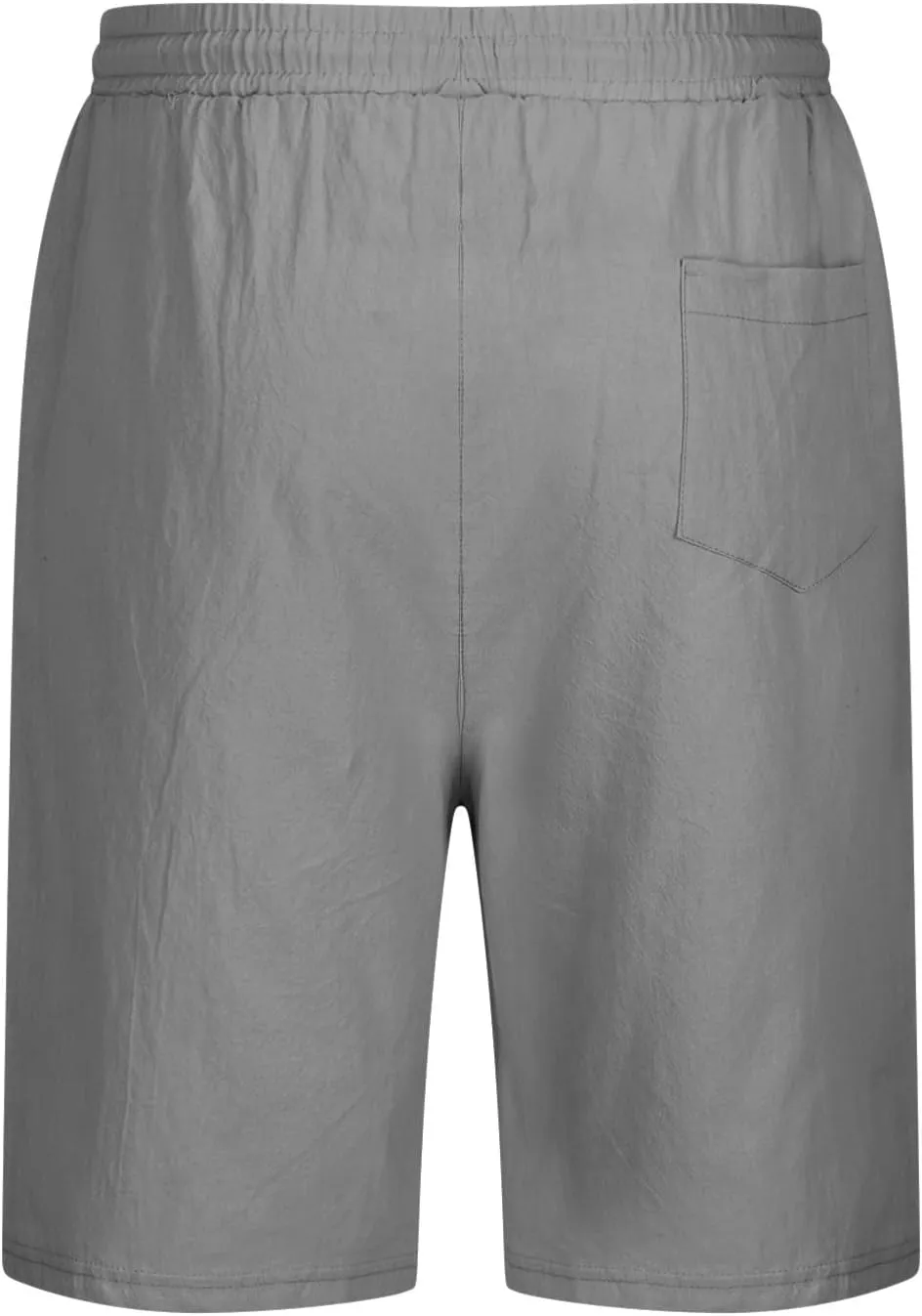 Men's Linen Shorts 11 Inch Inseam Flat Front Shorts with Pockets Lightweight Drawstring Elastic Waist Shorts Summer Shorts