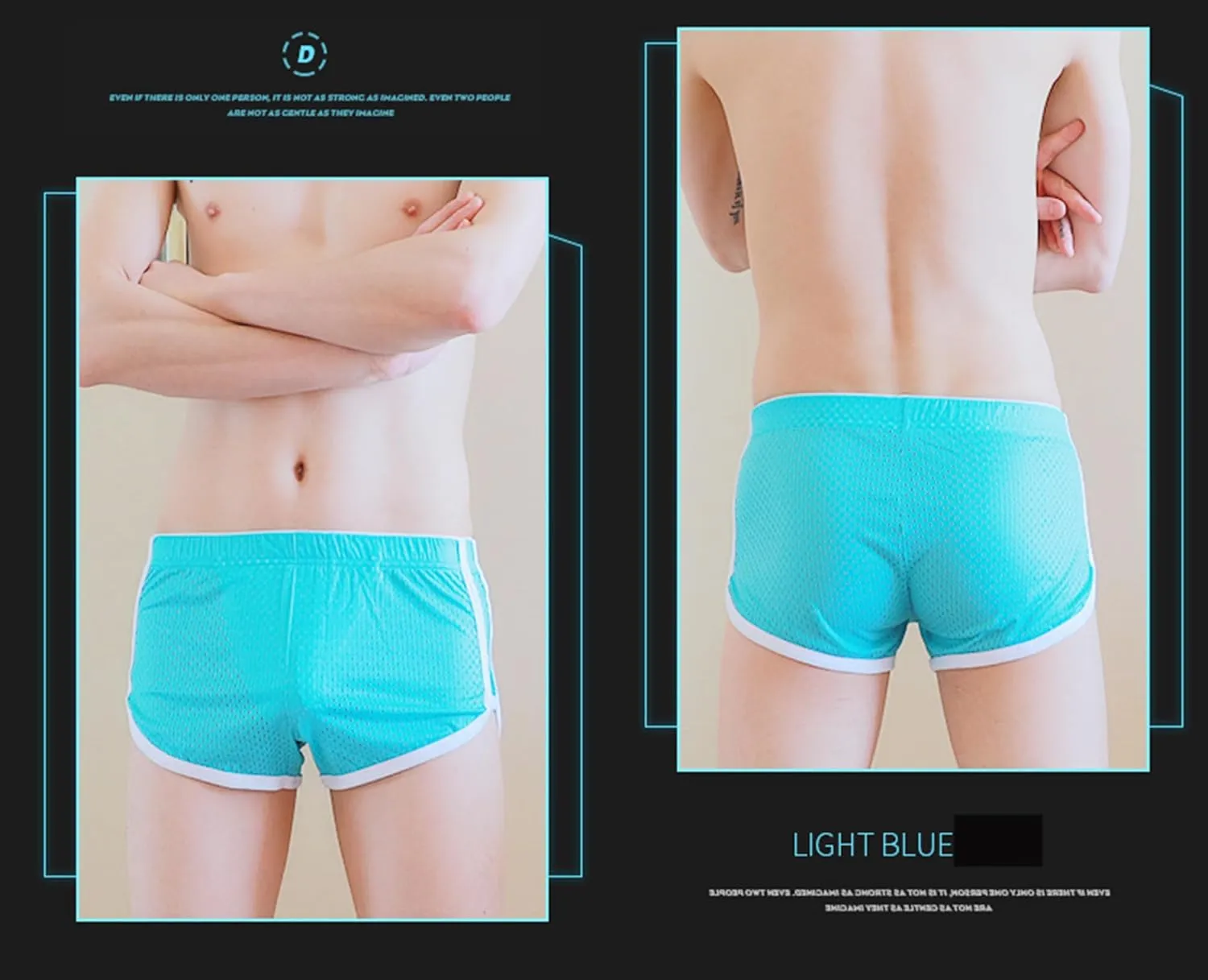Mens Mesh Booty Short Lounge Running Sexy Casual Home Sleep Beach 3 Inch