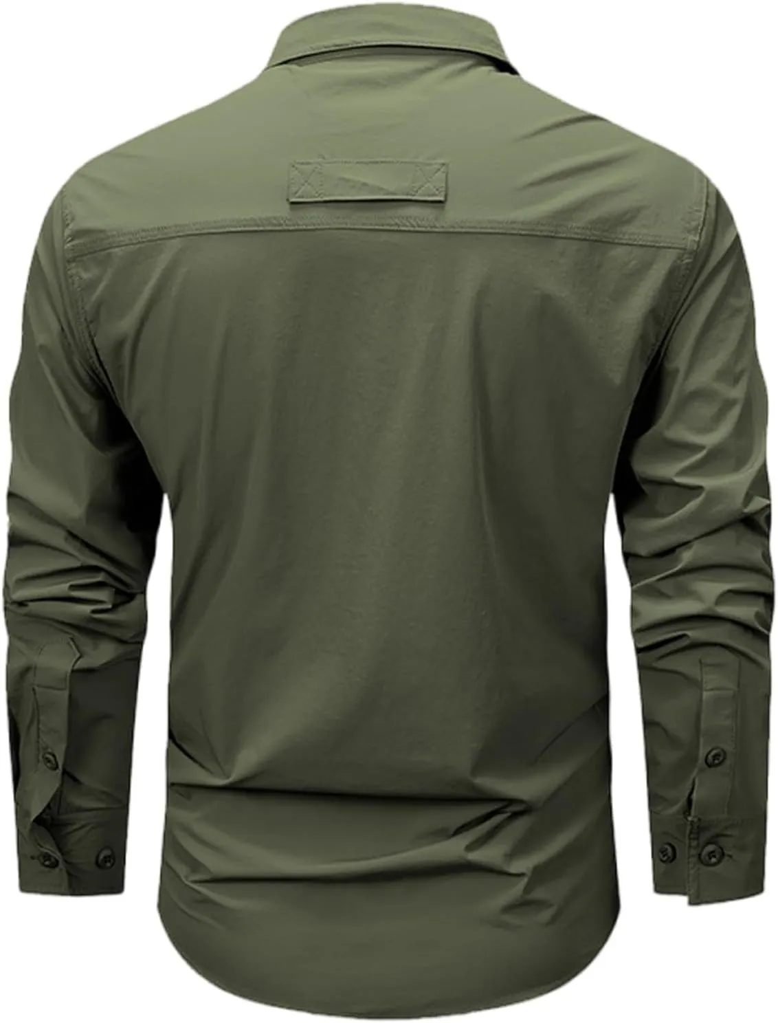 Mens Military Tactical Uniform Shirts Ripstop Lightweight Breathable Loose Fit Work Shirt Button Hiking Fishing Shirt