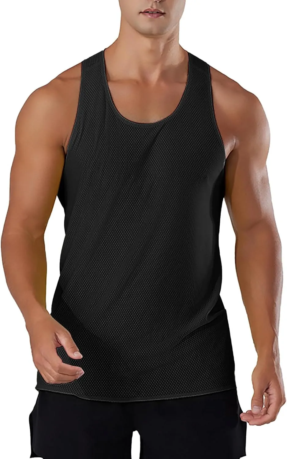 Men's Muscle Cut Shirts Quick Dry Breathable Sleeveless Tank Tops Lightweight Athletic Bodybuilding Gym Workout Shirt