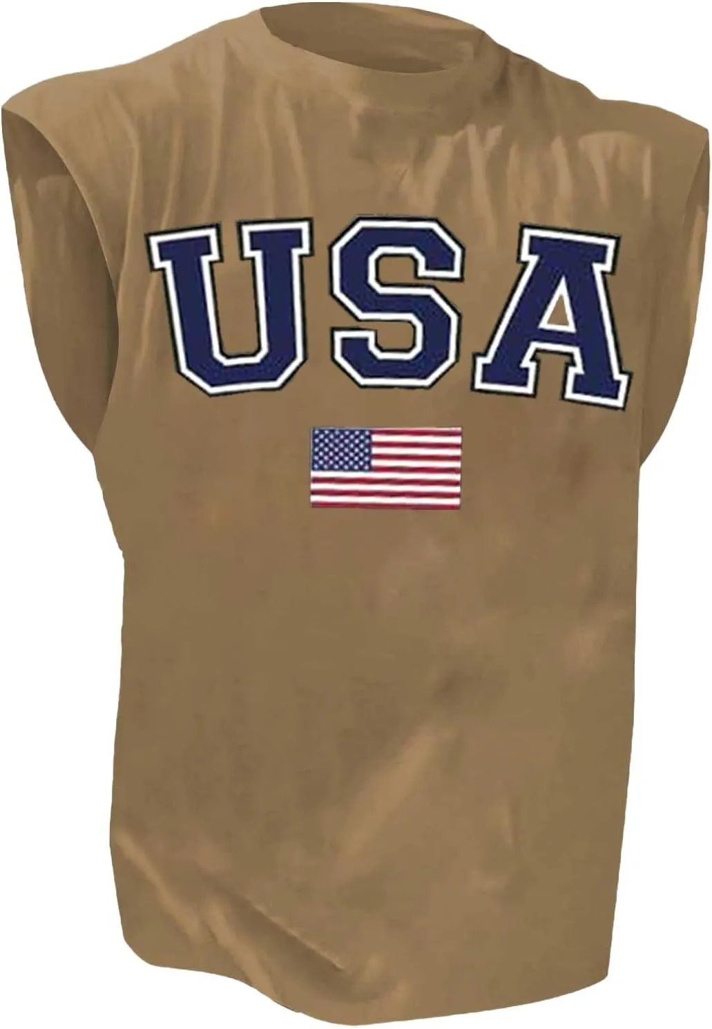 Men's Muscle Tank Tops Independence Day USA Patriotic 4th of July Muscle T-Shirts Lightweight Loose Sleeveless Shirts