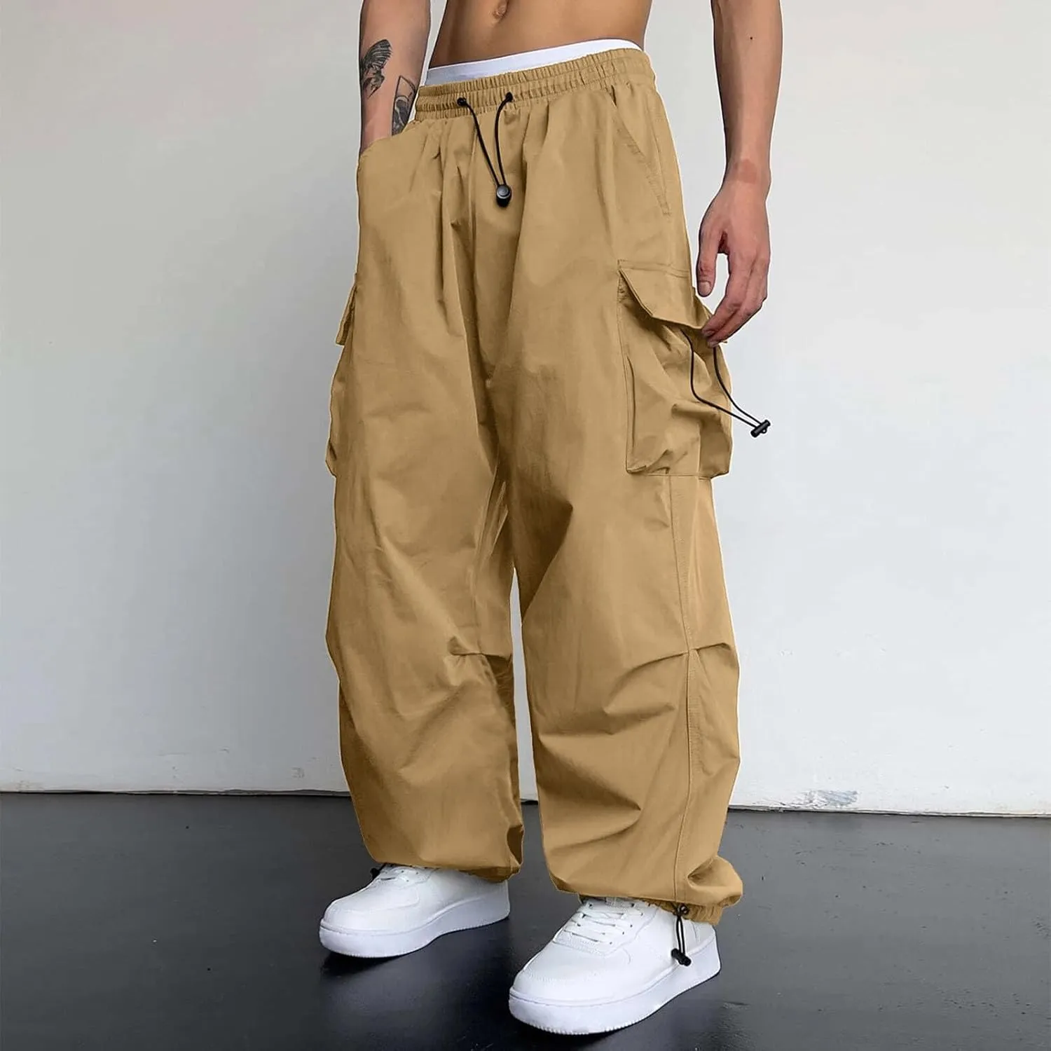 Men's Pants Casual Lightweight Joggers Beach Walking Running Sweatpant Stretch Waist Lounge Pant