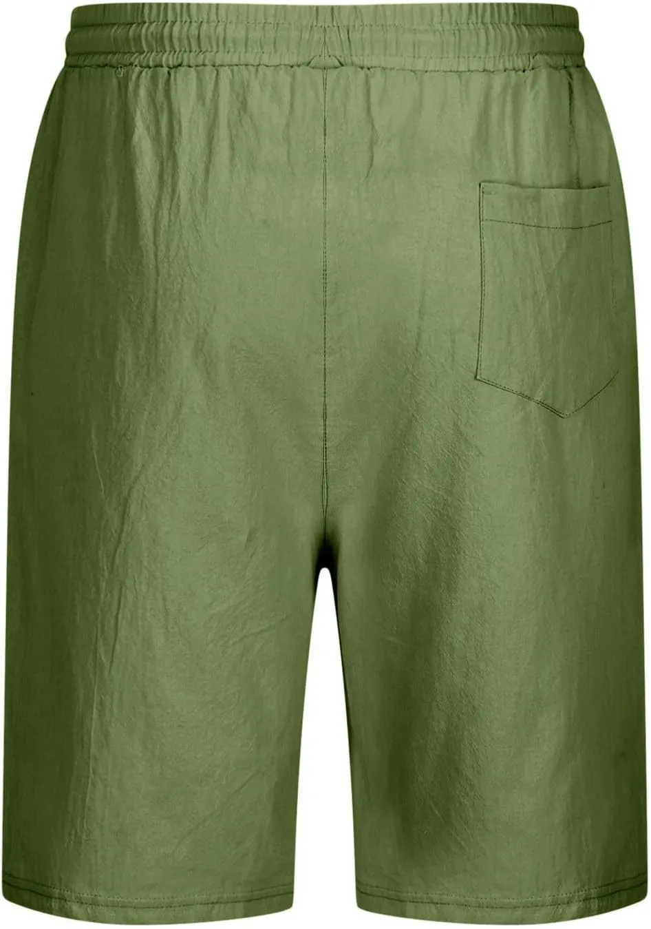 Men's Pants Cotton Linen Shorts Drawstring Elastic Waist Shorts with Pockets Casual Baggy Classic Fit Lounge Shorts