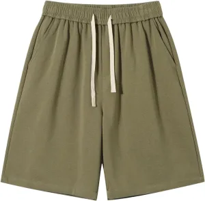 Men's Plus Size Shorts Casual Summer Shorts Drawstring Elastic Waist Shorts Loose Fit Workout Shorts Comfy Gym Shorts