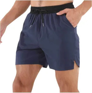 Men's Quick Dry Mesh Shorts with Pockets Running Gym Breathable Lightweight Shorts Elastic Waist Shorts Beach Trunks