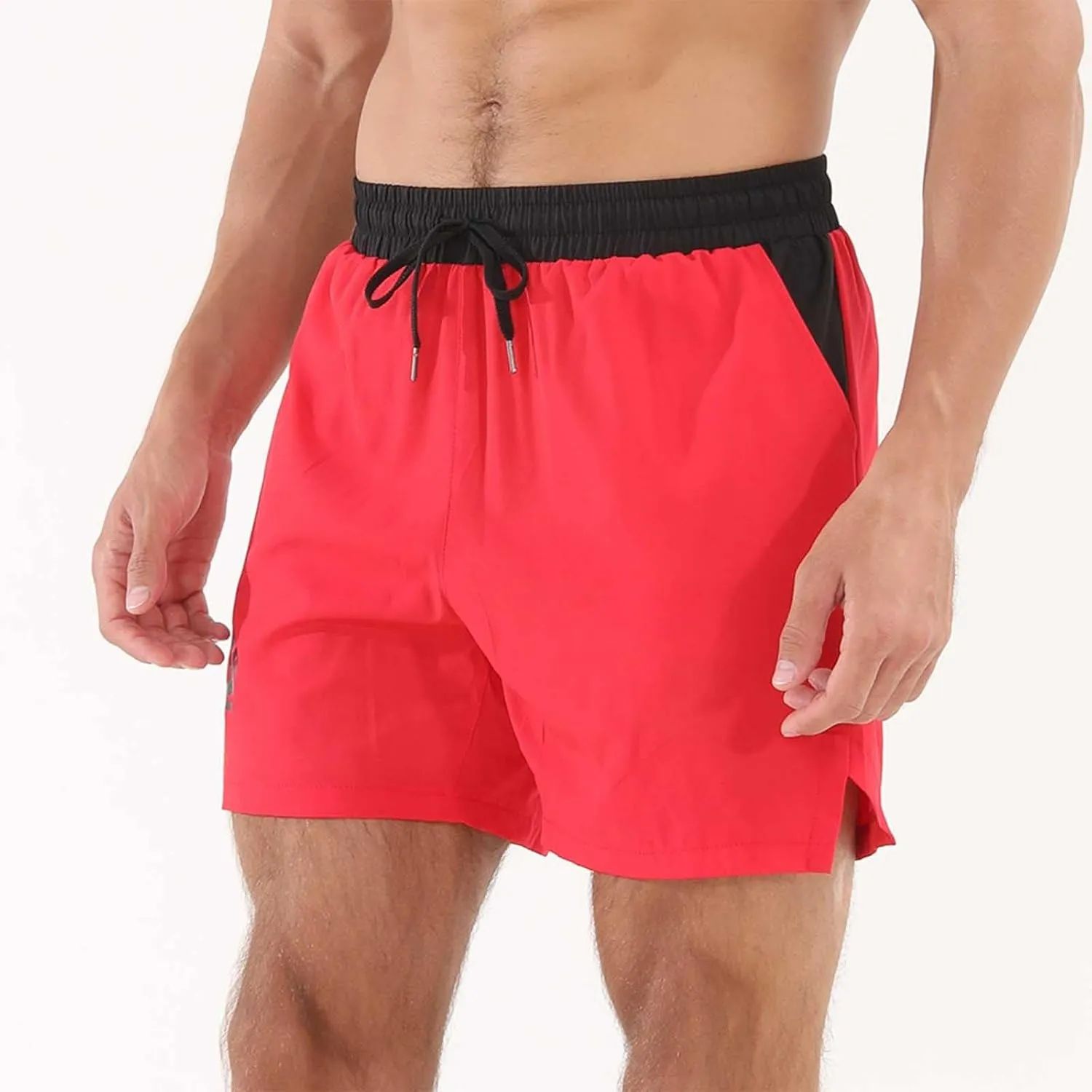 Men's Quick Dry Mesh Shorts with Pockets Running Gym Breathable Lightweight Shorts Elastic Waist Shorts Beach Trunks