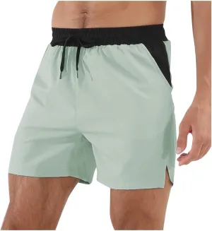 Men's Quick Dry Mesh Shorts with Pockets Running Gym Breathable Lightweight Shorts Elastic Waist Shorts Beach Trunks