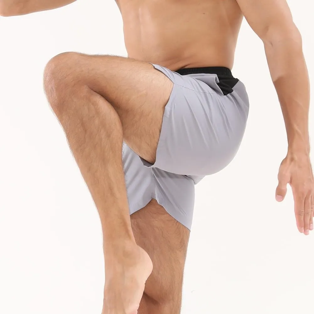 Men's Quick Dry Mesh Shorts with Pockets Running Gym Breathable Lightweight Shorts Elastic Waist Shorts Beach Trunks
