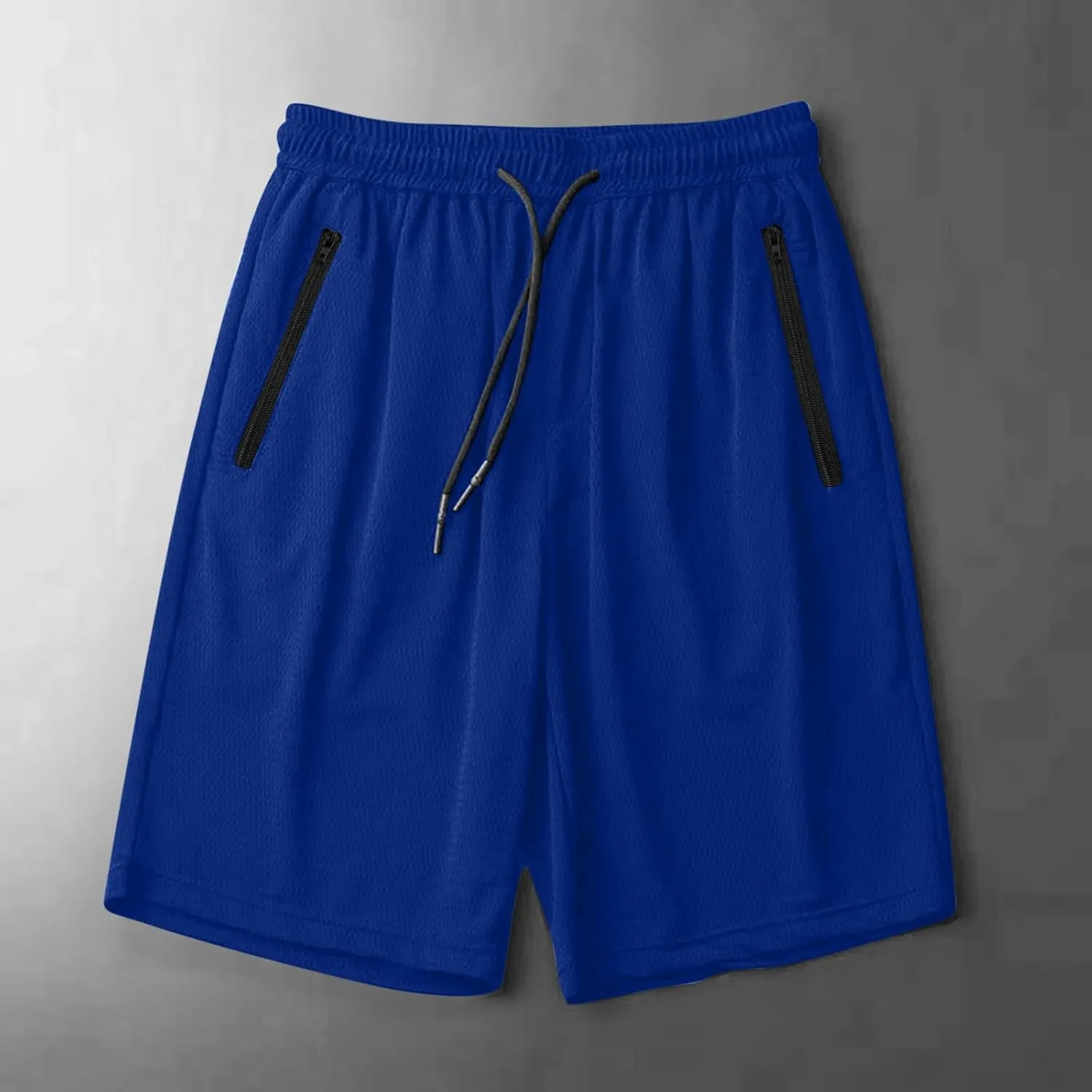 Mens Quick Dry Running Shorts with Zipper Pocket Drawstring Waist Summer Breathable Ice Silk Workout Short Pants