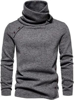 Men's Shirts Long Sleeve Solid Turtleneck Sweater Regular-Fit Lightweight Pullover Soft Fitted Outdoor Clothing