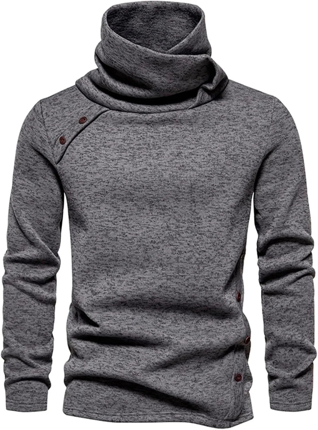 Men's Shirts Long Sleeve Solid Turtleneck Sweater Regular-Fit Lightweight Pullover Soft Fitted Outdoor Clothing