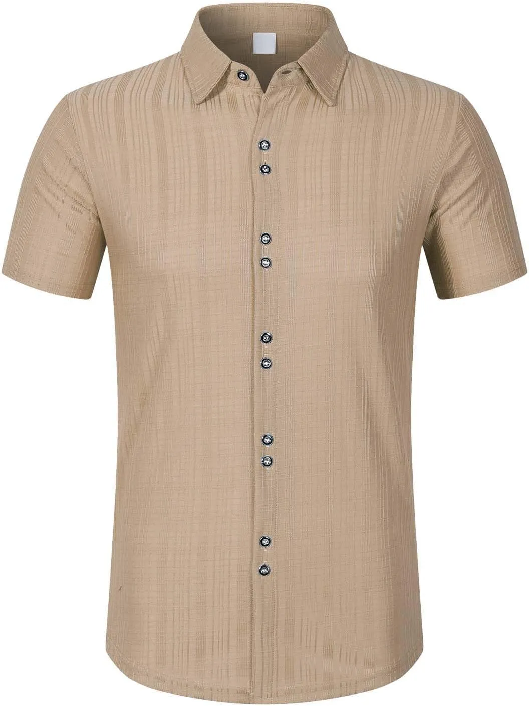 Men's Short Sleeve Button Down Shirt Summer Casual Lightweight Hipster Beach Wedding Shirts Stylish Hawaiian Tops