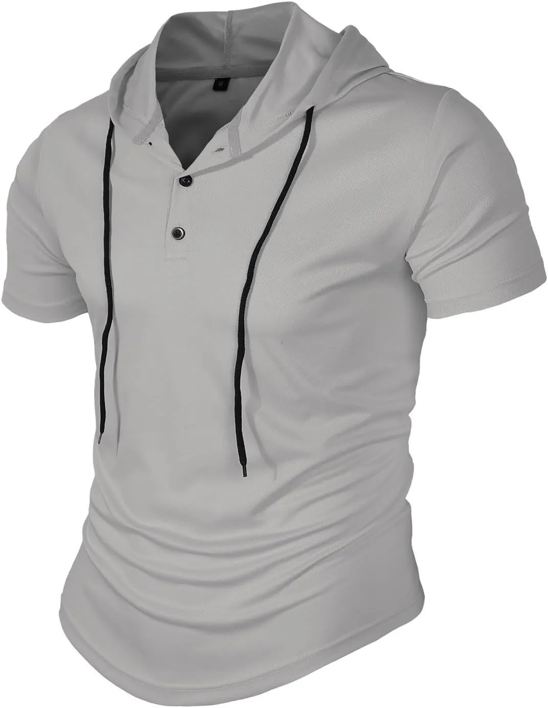 Men's Short Sleeve Hoodie Workout Gym Sweatshirt Stylish V Neck Muscle Athletic Tops Lightweight Sweatshirt Pullover