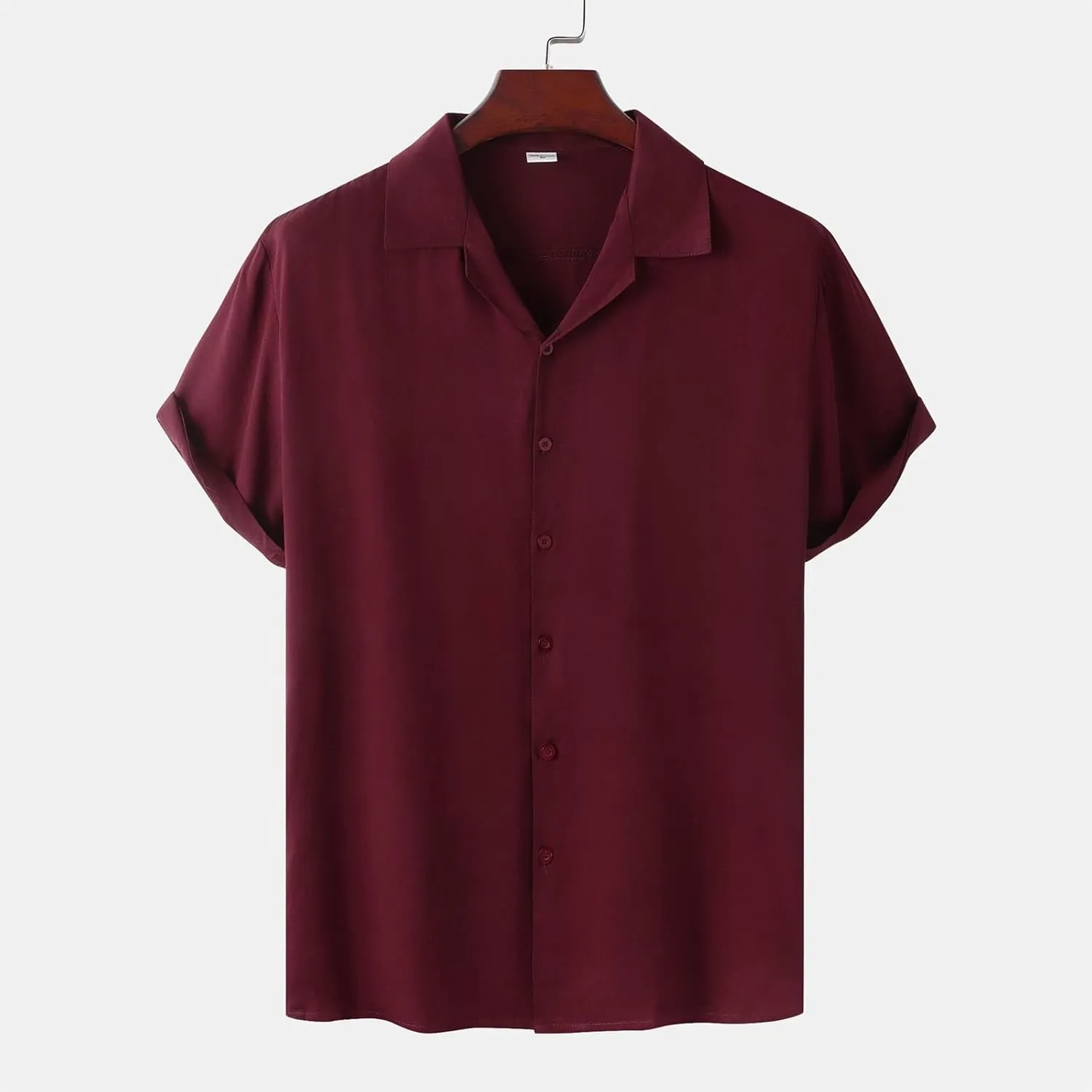 Mens Short Sleeve Shirts Casual Button Down Lightweight Vintage Comfy Tshirts Solid Camp Shirt Spring Summer Tees
