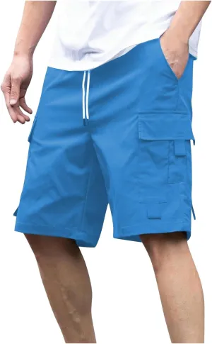 Mens Shorts Casual Loose Fit Cool Summer Outdoor Camp SweatShorts Fashion Drawstring Straight Shorts Leg with Pocket