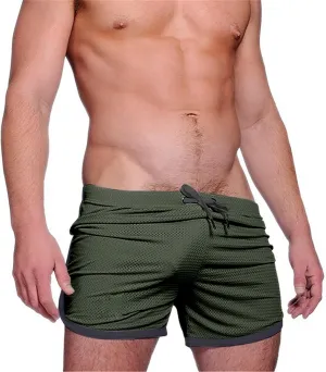 Mens Shorts Summer Breathable Quick Drying Gym Shorts Elastic Waist Drawstring Running Shorts Casual Mesh Beach Shorts