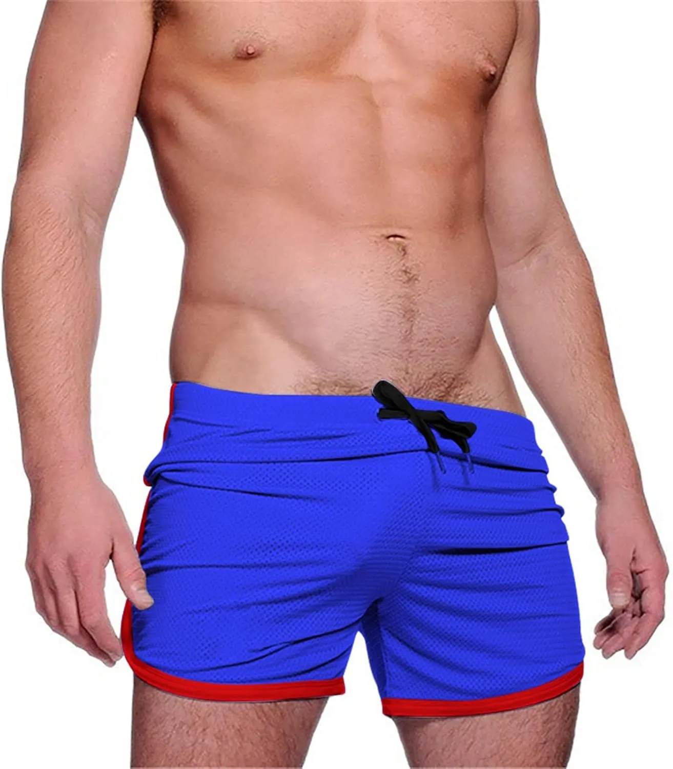 Mens Shorts Summer Breathable Quick Drying Gym Shorts Elastic Waist Drawstring Running Shorts Casual Mesh Beach Shorts