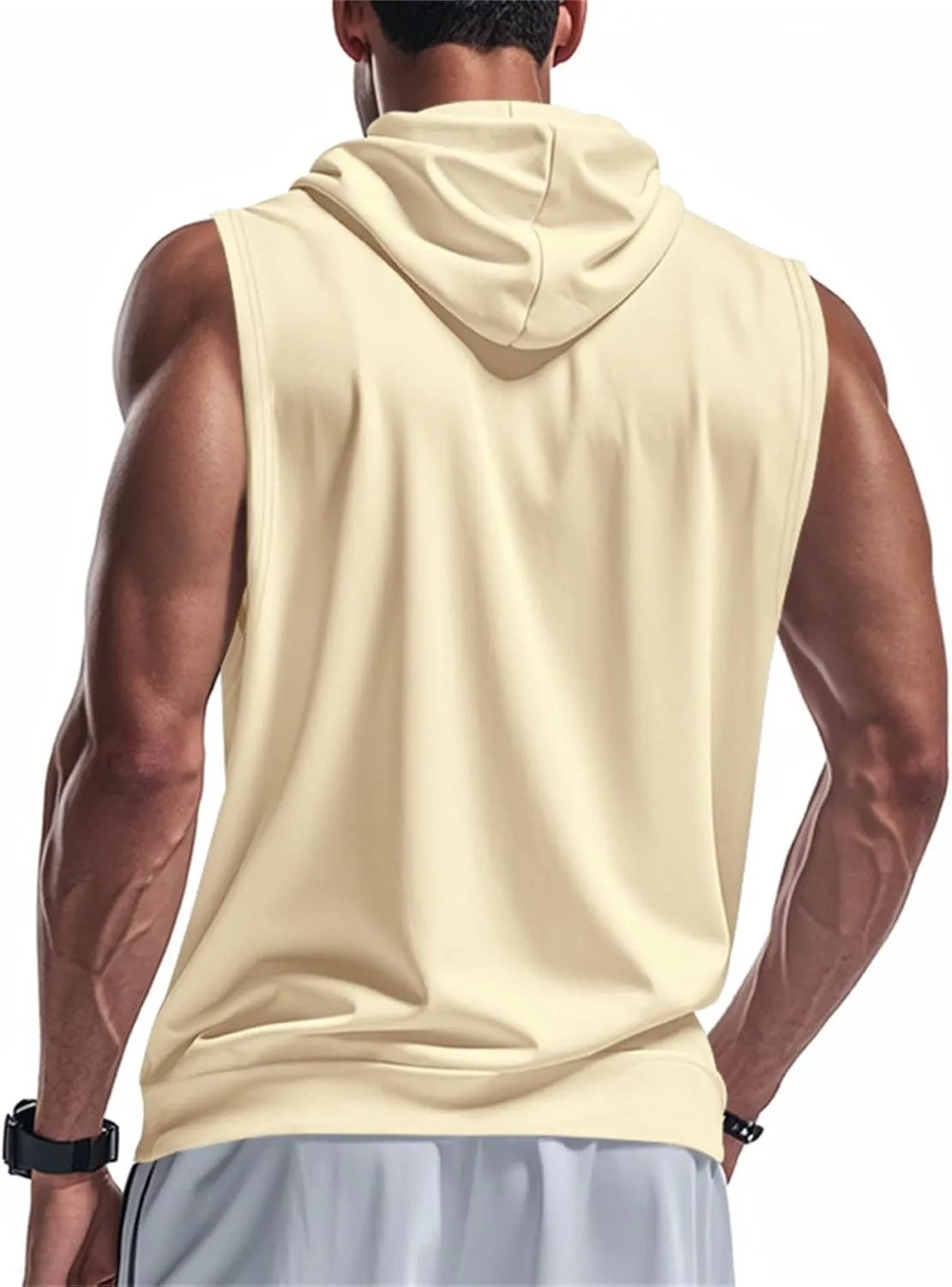 Men's Sleeveless Hooded Tank Tops Athletic Gym Workout Full Zip Vest Shirts Lightweight Dry fit Muscle Cut Off T-Shirt