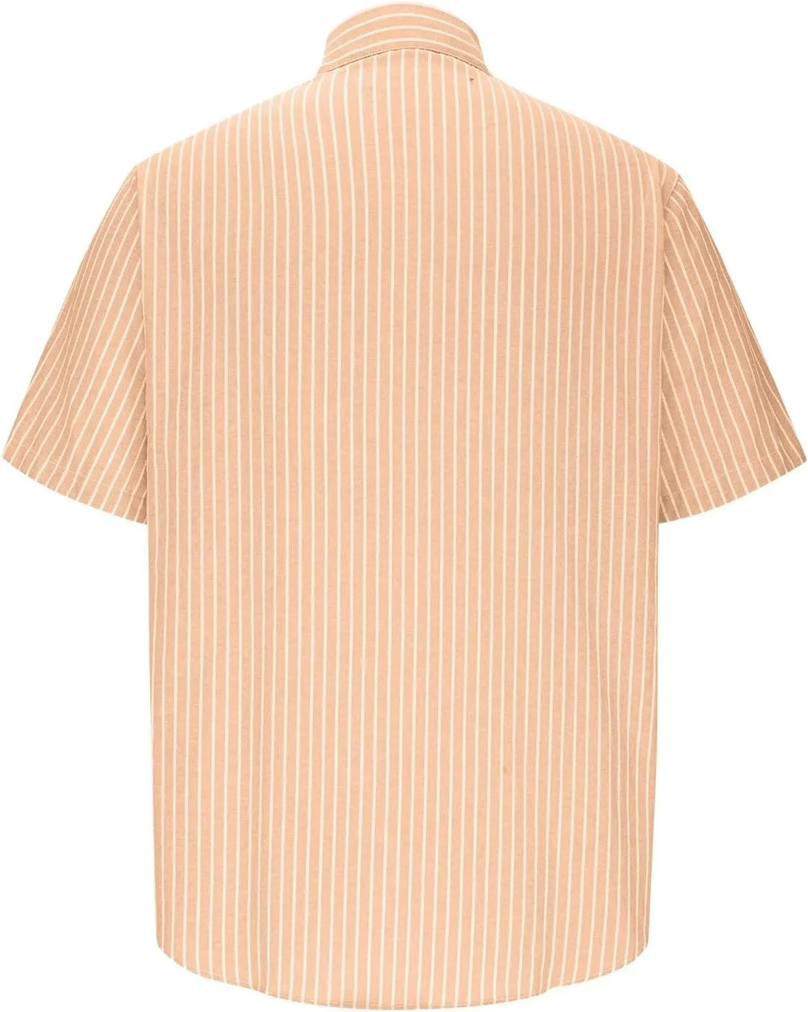 Mens Summer Short Sleeve Beach Shirt Button Down Cardigan Light Weight Casual Vacation Tops Striped Hawaiian Shirt