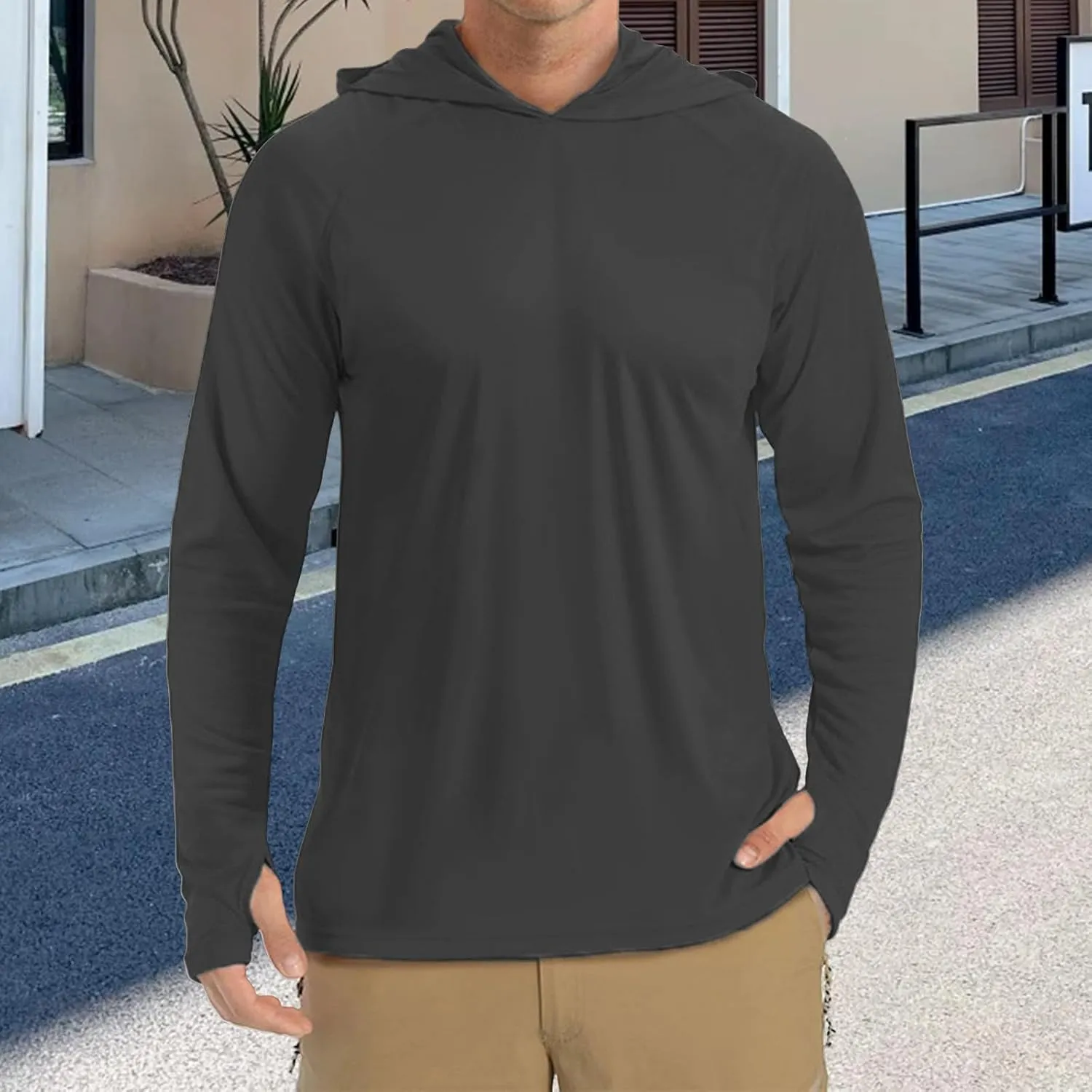 Men's Sun Shirts Fishing Shirts for Men Long Sleeve Protection Hoodie Rash Guard Shirt SPF UV Shirt Outdoor Lightweight