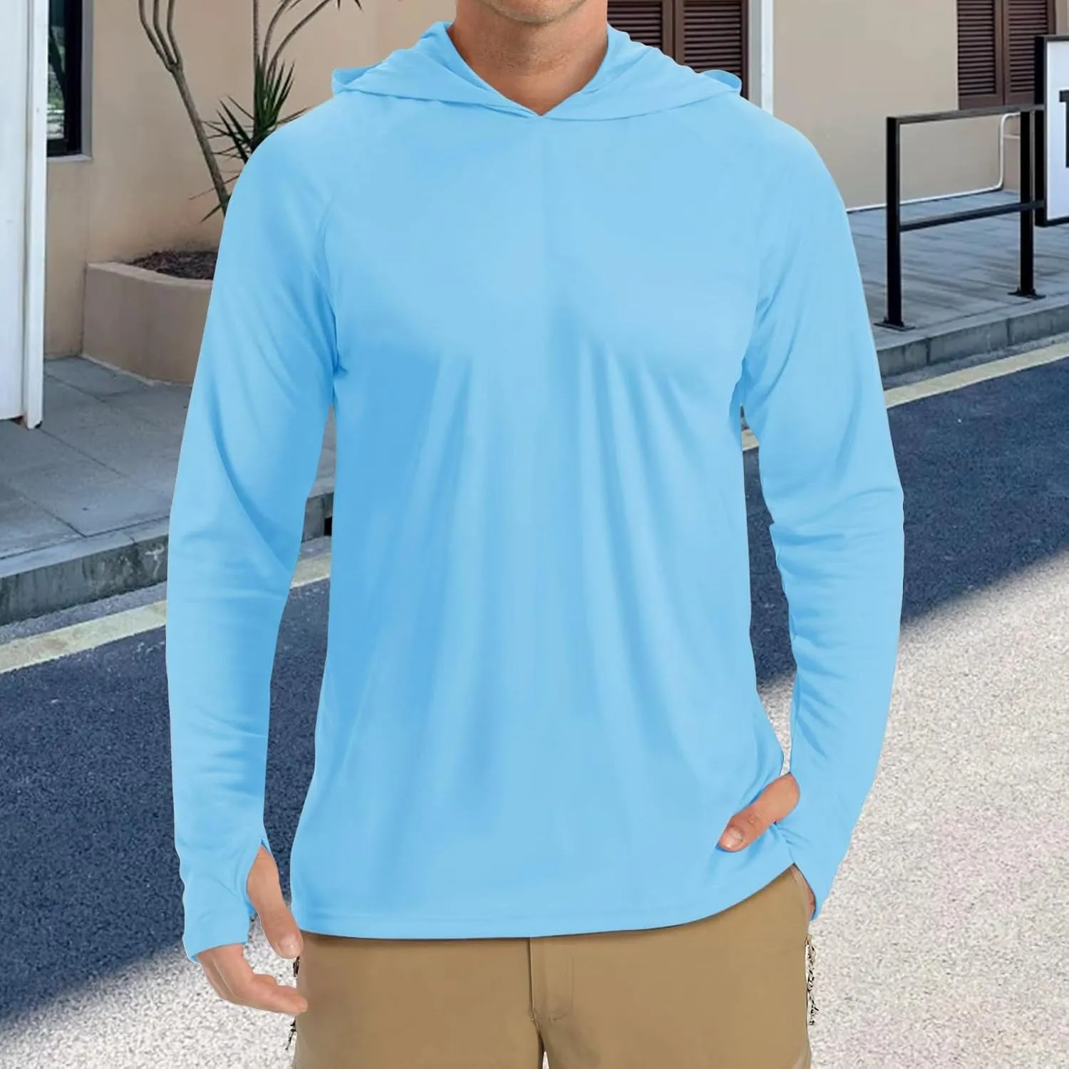 Men's Sun Shirts Fishing Shirts for Men Long Sleeve Protection Hoodie Rash Guard Shirt SPF UV Shirt Outdoor Lightweight