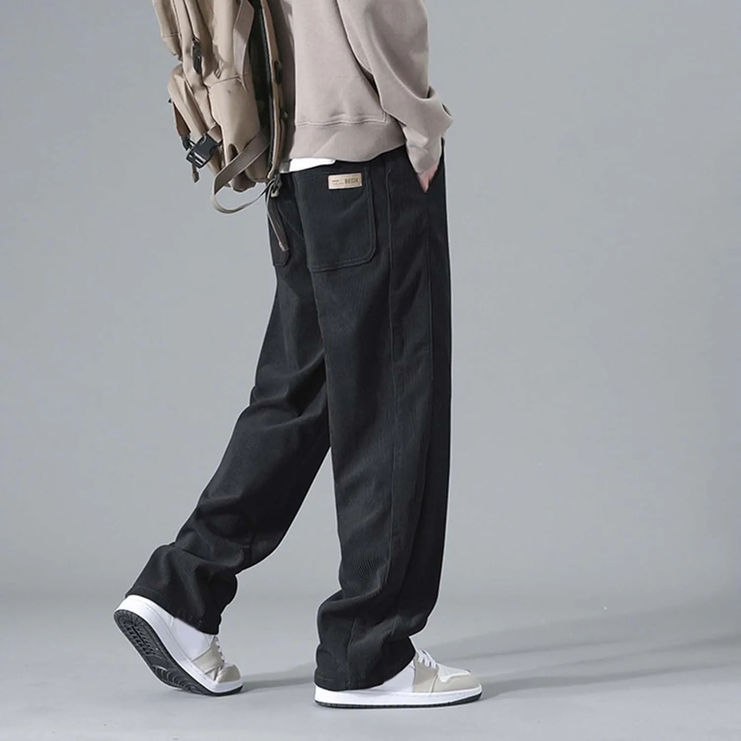 Men's Tracksuit Pant Casual Vintage Joggers Outdoor Sweatpants Zip Pockets Stretch Waist Cargo Combat Pant