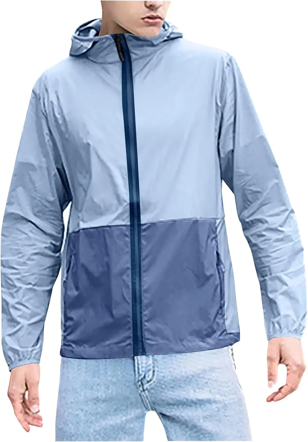 Men's UPF 50  Sun Protection Jacket Cooling Hiking Performance Shirts Hooded Lightweight Long Sleeve Fishing Shirts