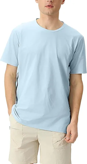Men's UPF 50  Sun Protection Shirts Thin Breathable Summer Short Sleeve Fitness T Shirt Lightweight Cooling Basic Tees