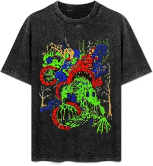 Mens Womens Vintage Oversized Short Sleeve T Shirts Casual Drop Shoulder Tees Top