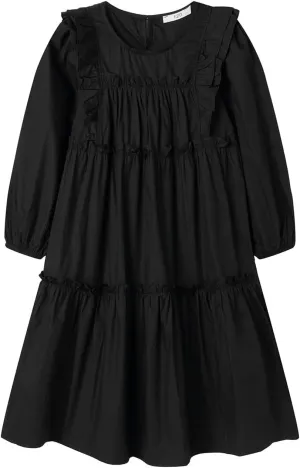 Mud Kingdom Girls Maxi Dress Long Sleeve Flounce Ruffle Casual Loose Fit Dresses White