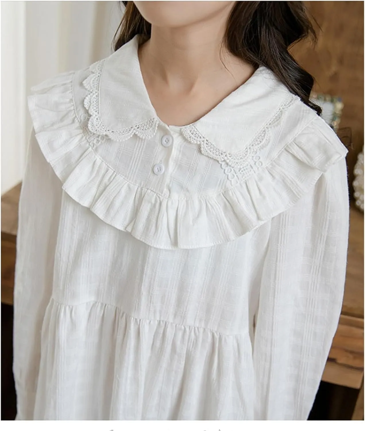 Mud Kingdom Girls Maxi Dress Long Sleeve Flounce Ruffle Casual Loose Fit Dresses White
