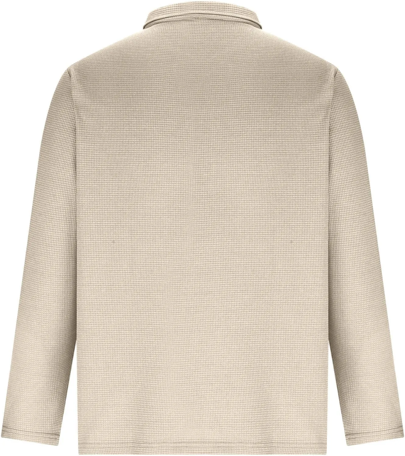 Muscularfit Big and Tall Tshirts Shirts for Men 2023 Long Sleeve Quarter Zip Causal Pullover Sweater Waffle Solid Sweatshirt