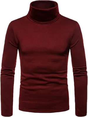 Muscularfit Long Sleeve Shirts for Men 2023 Casual Turtleneck Solid Warm Pullover Sweater Slim Fit Mock Work Trendy Clothes