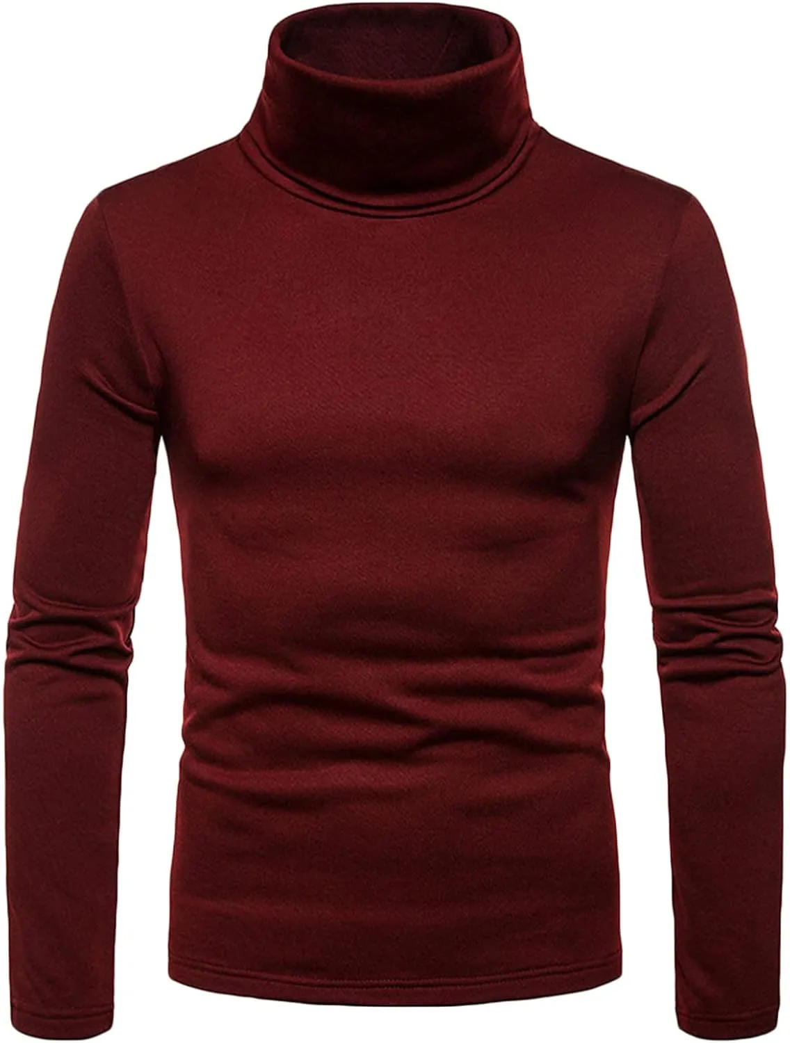 Muscularfit Long Sleeve Shirts for Men 2023 Casual Turtleneck Solid Warm Pullover Sweater Slim Fit Mock Work Trendy Clothes