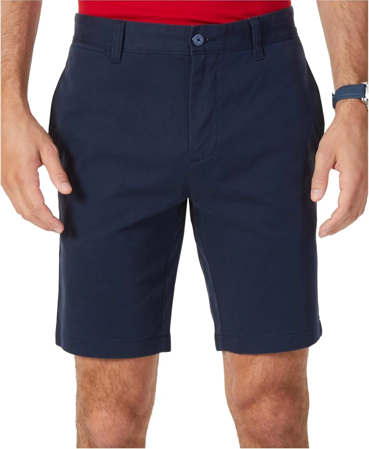 Nautica Men's Slim Fit Flat Front Stretch Chino Solid Short