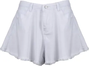 niuwa Woman High Waisted Denim Shorts Summer Casual Shorts Wide Leg Short Jeans (White, S)