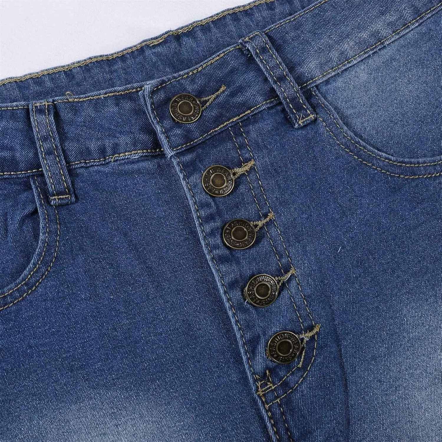 niuwa Women's Denim Shorts Rolled Hem Short Jeans Summer High Waisted Ripped Jeans with Pockets