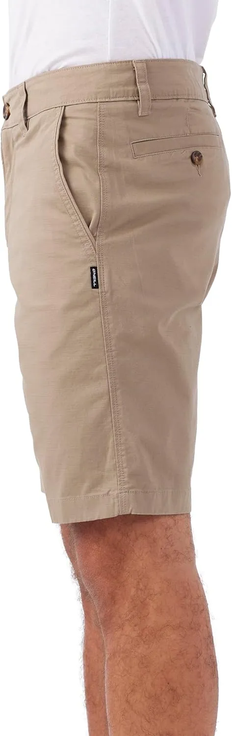 O'NEILL Men's Khaki 20-Inch Outseam Quick Dry Jay Stretch Chino Shorts - Classic Bermuda Shorts for Men