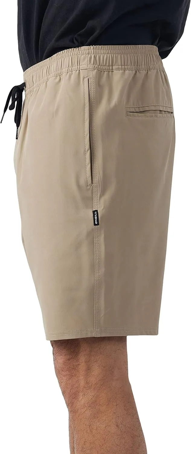 O'NEILL Men's Santa Cruz Khaki Shorts - Quick Dry 18-Inch Outseam Elastic Waist Mens Khaki Shorts for Outdoor Activities