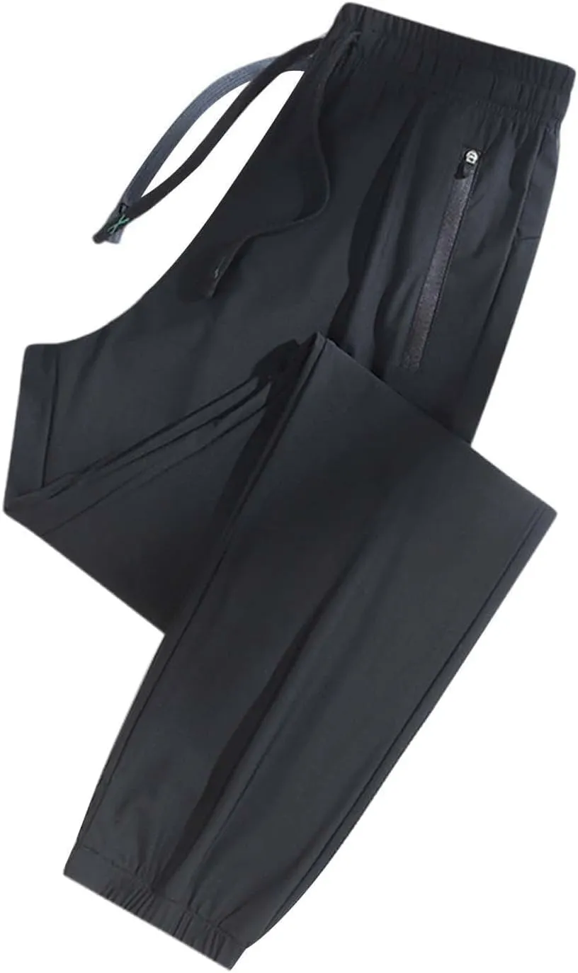 Pants for Women with Zipper Pockets Quick Dry Elastic Waist Pant Lightweight Outdoor Athletic Pants Joggers Trouses