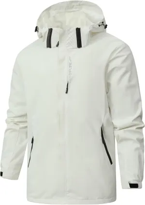 Rain Jacket Men Lightweight Jacket Hooded Mountain Softshell Windbreaker Windproof Waterproof Hiking Casual Raincoat