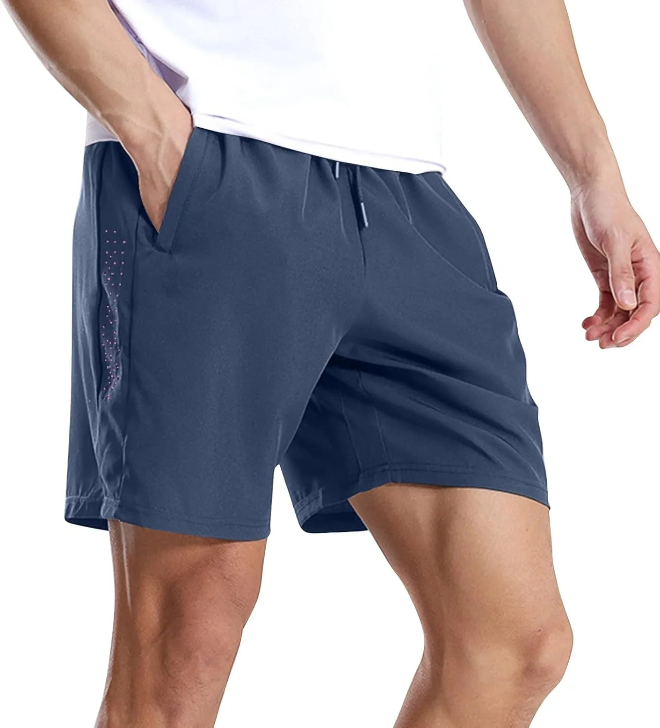 Running Shorts for Men Casual 2025 Summer Elastic Waist Shorts Lightweight Breathable Stretch Quick Dry Short w/Pockets