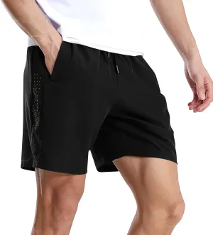 Running Shorts for Men Casual 2025 Summer Elastic Waist Shorts Lightweight Breathable Stretch Quick Dry Short w/Pockets