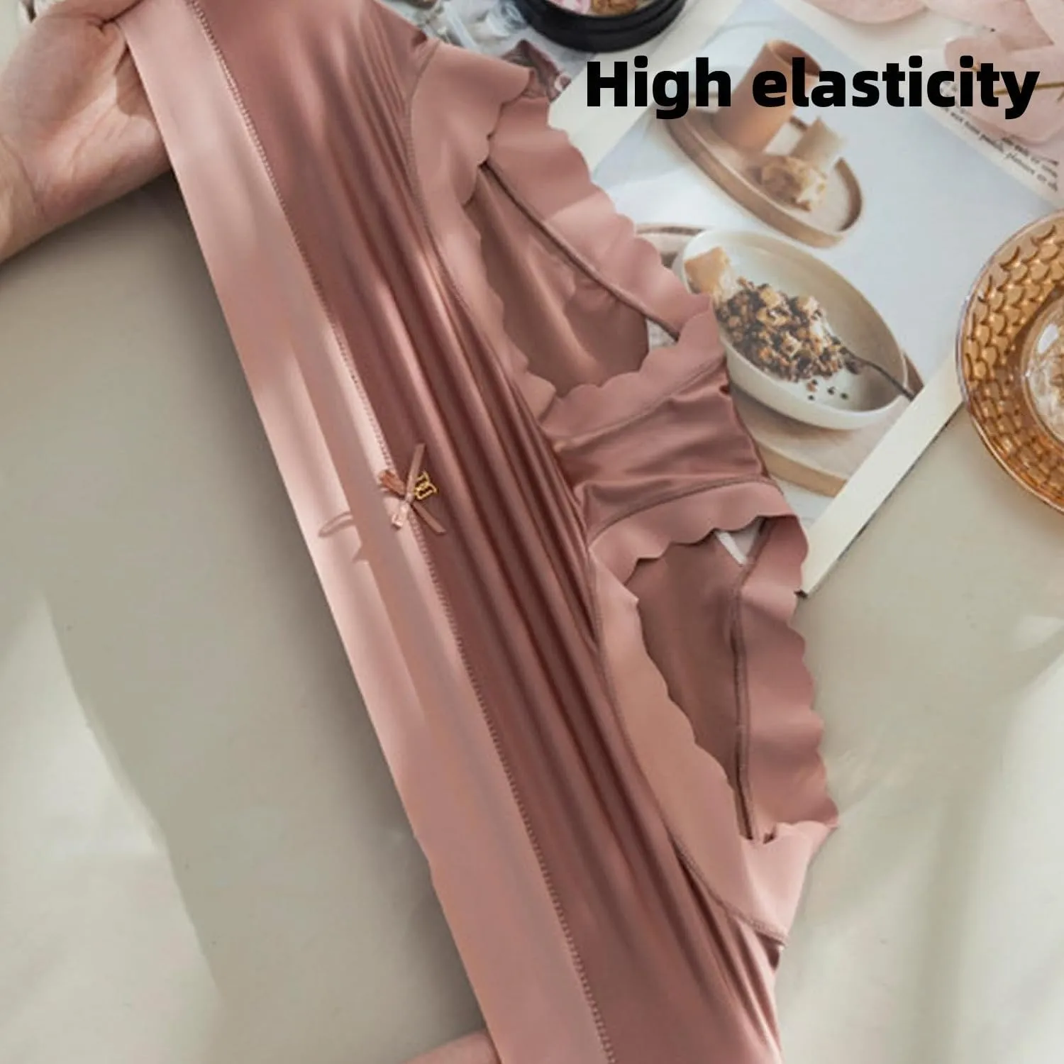 Satin Ice Silk Seamless Shaping Briefs,Women's High Waisted Tummy Control Hip Lift Underwear,Cool Breathable Panties