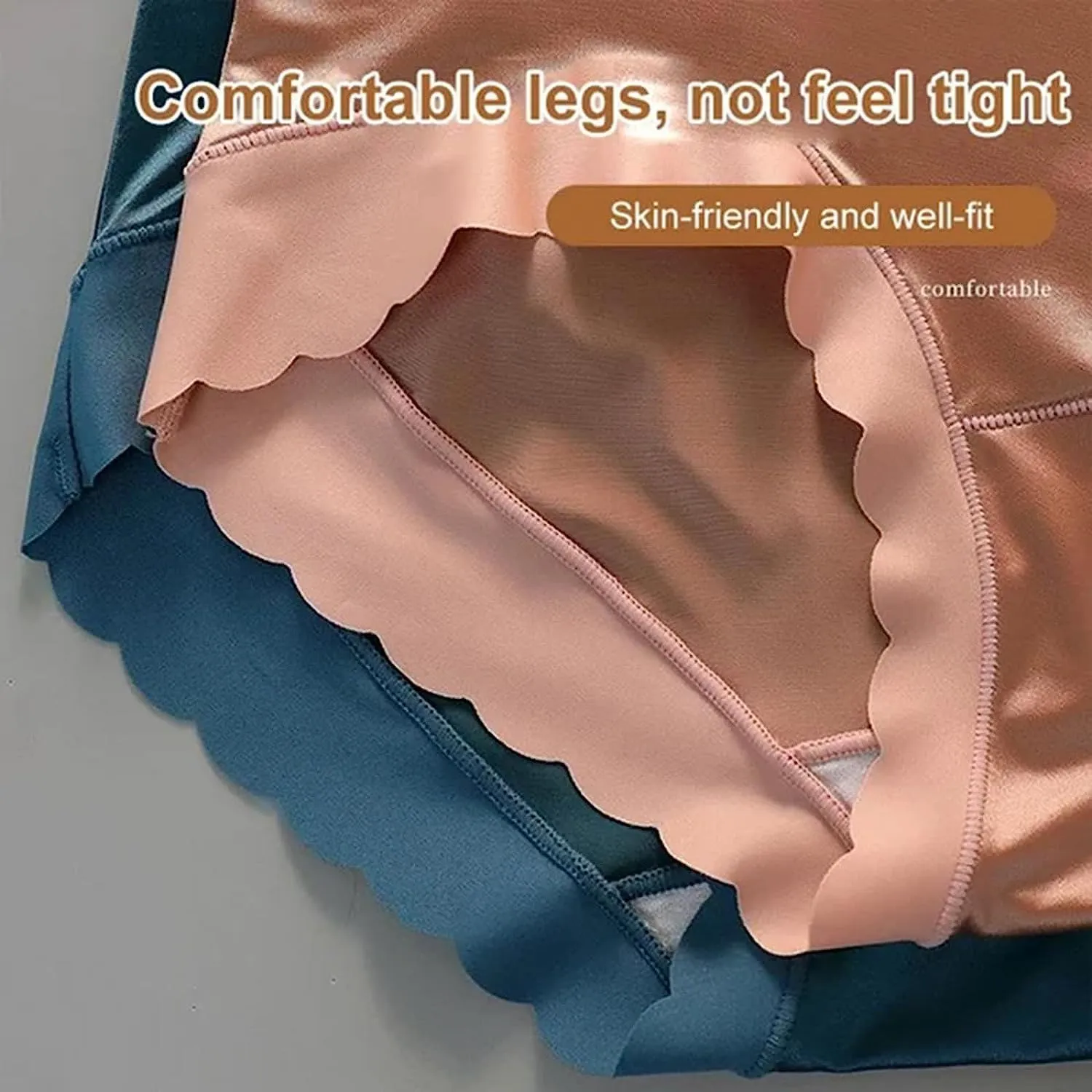 Satin Ice Silk Seamless Shaping Briefs,Women's High Waisted Tummy Control Hip Lift Underwear,Cool Breathable Panties