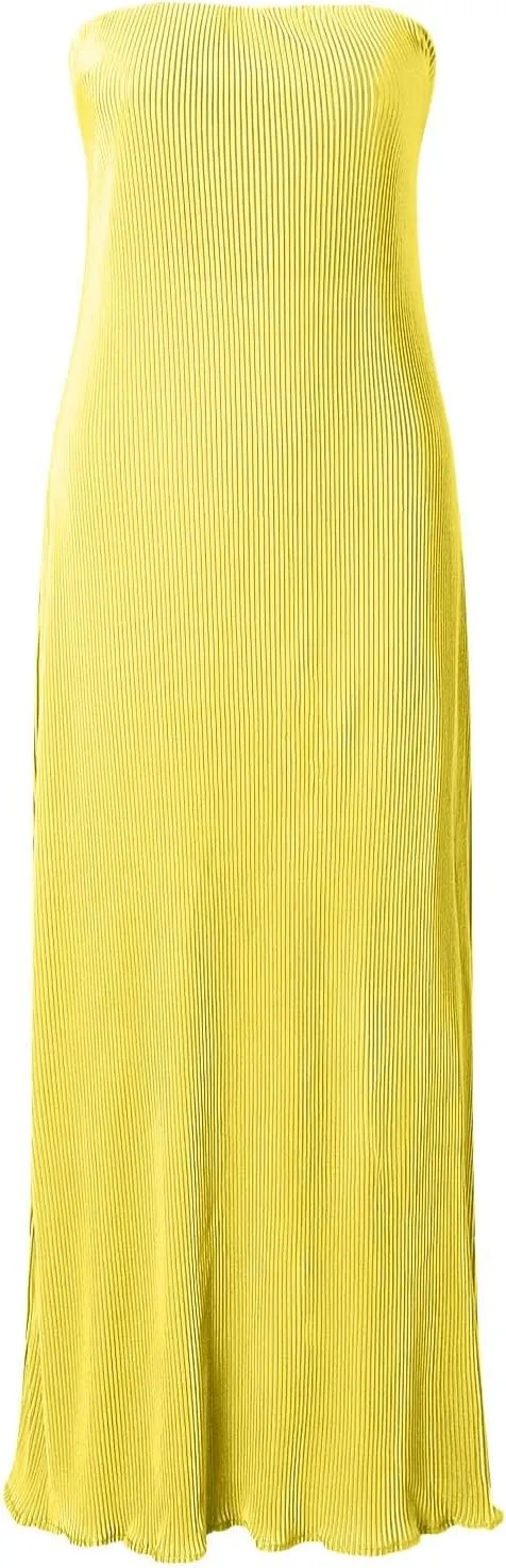 Sexy Women Strapless Tube Long Dresses Off The Shoulder Cut Out Skinny Slit Maxi Dress Party Club Beach Maxi Wrap