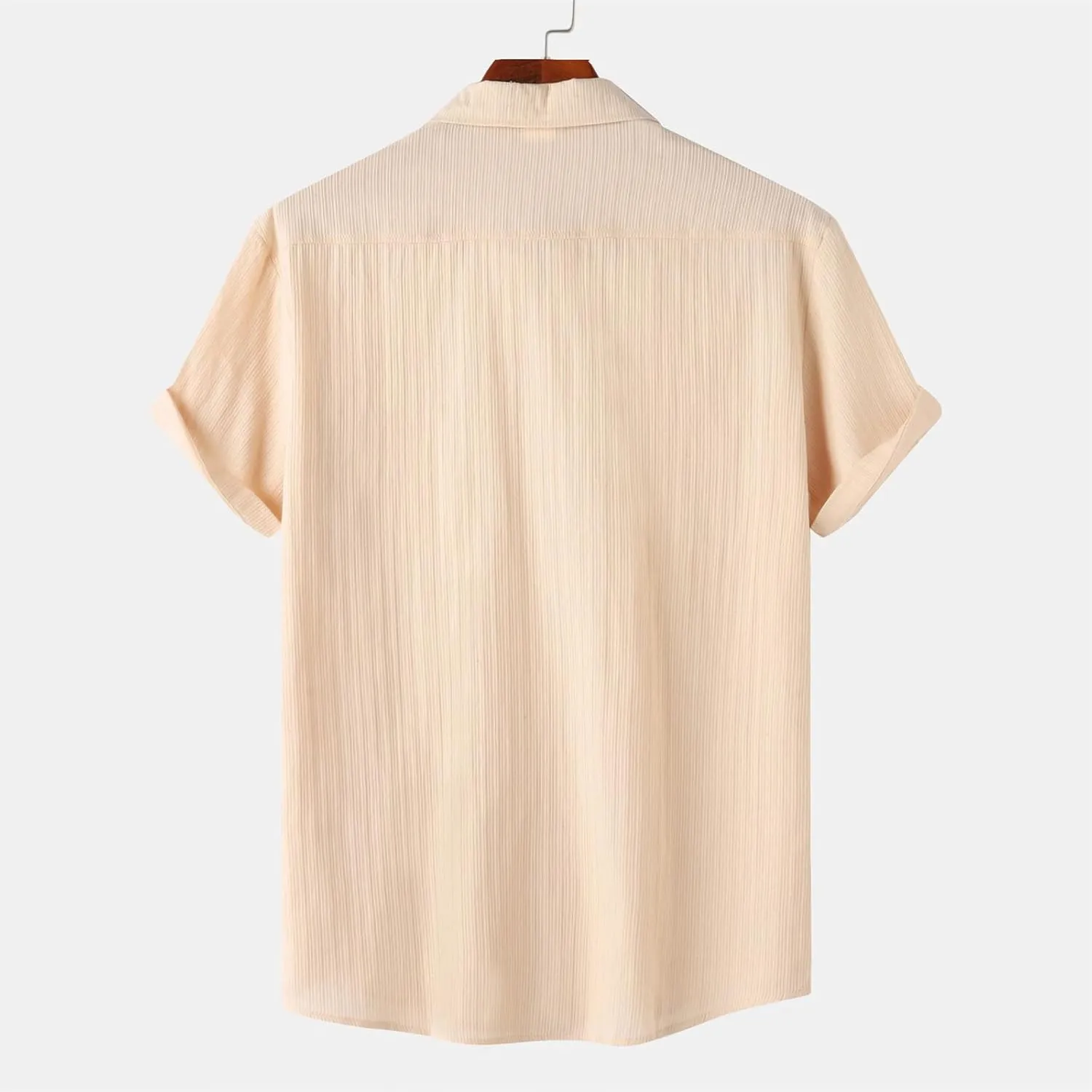 Short Sleeve Summer Shirts for Men Thin Light Weight T Shirt Casual Beach Shirt Plain Button Up Tops Cardigan Tshirt