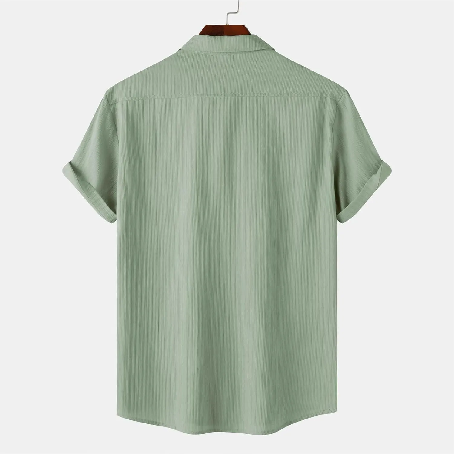 Short Sleeve Summer Shirts for Men Thin Light Weight T Shirt Casual Beach Shirt Plain Button Up Tops Cardigan Tshirt