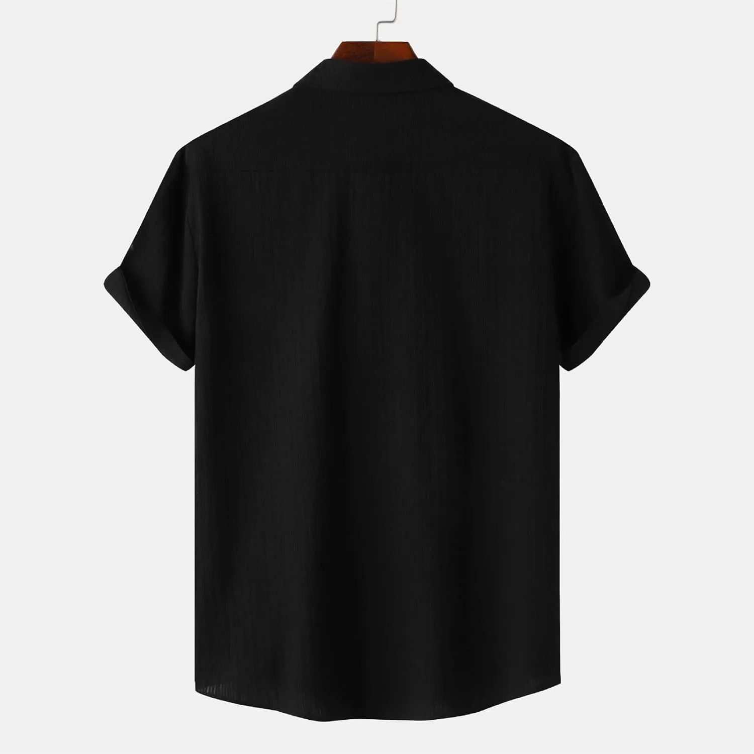 Short Sleeve Summer Shirts for Men Thin Light Weight T Shirt Casual Beach Shirt Plain Button Up Tops Cardigan Tshirt