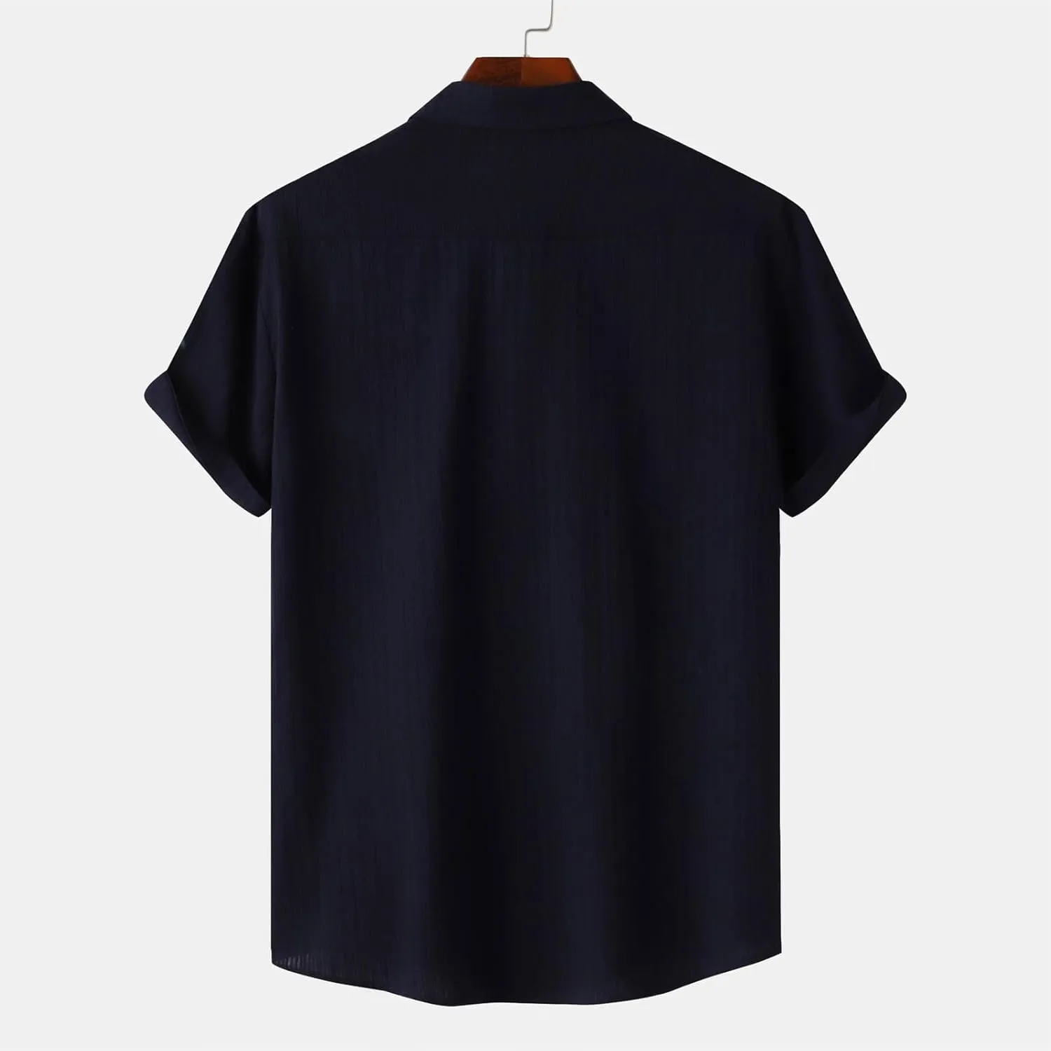 Short Sleeve Summer Shirts for Men Thin Light Weight T Shirt Casual Beach Shirt Plain Button Up Tops Cardigan Tshirt